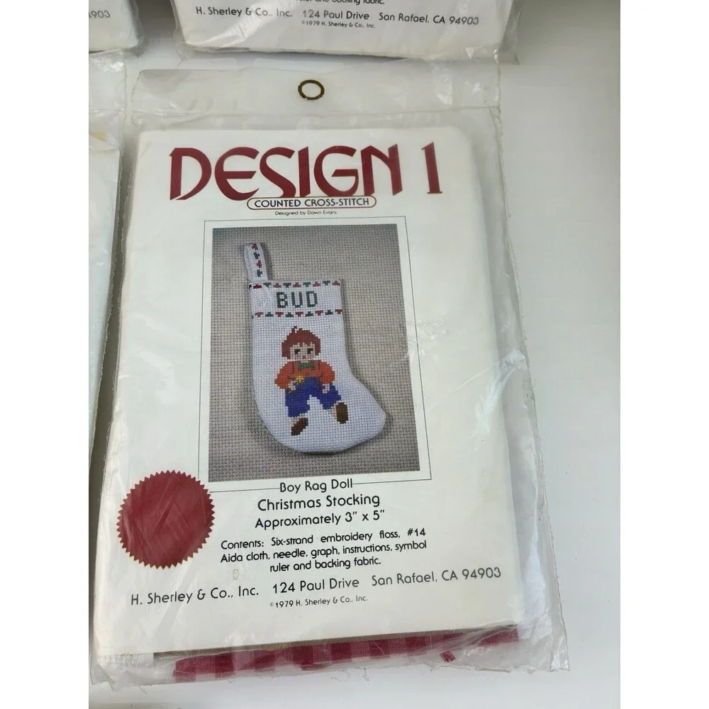 Mini 5” Stocking Set Counted Cross Stitch Kit NEW Ornament Kit Xmas Tree Angel